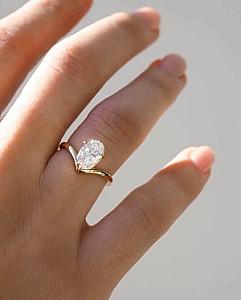 Oval Lab Grown Diamond Engagement Ring: Solitaire Wedding Ring, Solid Gold - Image 16