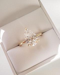 Pear Shaped Diamond Ring, Solitaire Engagement Ring, 0.50 to 3.00 CT Lab Grown Diamond Ring, F/VS Diamond Ring, Tear Drop, Anniversary Gift - Image 2