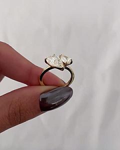 Pear Cut Eco Friendly Diamond Toi Et Moi Ring/ Prong Set Lab Diamond Wedding Ring/ EF-VS Diamond Two Stone Engagement Ring/ Anniversary Gift - Image 7
