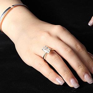 4ct Oval Moissanite Engagement Ring: 14k Solid Gold Solitaire - Image 5