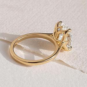 4 CT Oval Lab Grown Diamond Engagement Ring - 18k Yellow Gold - Image 3