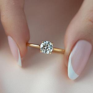 3 Carat Round Lab Diamond Solitaire Engagement Ring, 14k Gold - Image 2