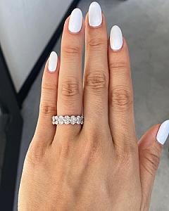 Oval Moissanite Eternity Band: Colorless Bridal Anniversary Ring - Image 4