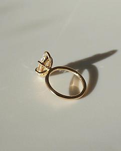 Marquise 3 Carat Lab Grown Diamond Engagement Ring: 14k Gold Solitaire - Image 3