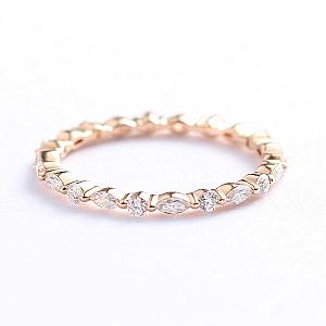 Lab Grown Diamond Eternity Band: Marquise & Round, Anniversary Ring - Image 5