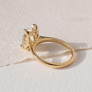 4 CT Oval Lab Grown Diamond Engagement Ring - 18k Yellow Gold - Image 2
