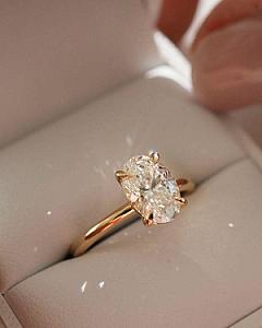 2 Carat Oval Lab Grown Diamond Engagement Ring: Solid Gold Solitaire - Image 5
