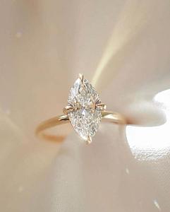 Marquise Lab Grown Diamond Engagement Ring Real Lab Diamond Solitaire Ring Anniversary Ring Gift Simple Marquise Diamond Ring for Proposal - Image 7