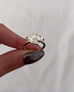 Pear Cut Eco Friendly Diamond Toi Et Moi Ring/ Prong Set Lab Diamond Wedding Ring/ EF-VS Diamond Two Stone Engagement Ring/ Anniversary Gift - Image 6