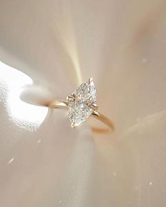 Marquise Lab Grown Diamond Engagement Ring Real Lab Diamond Solitaire Ring Anniversary Ring Gift Simple Marquise Diamond Ring for Proposal - Image 5