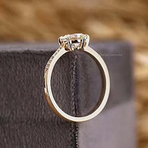 IGI Certified Pear Lab Grown Diamond Engagement Ring: Gold Anniversary Ring - Image 5