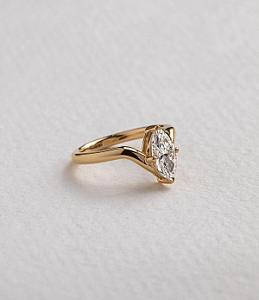 Marquise Lab Grown Diamond Engagement Ring: 1.0 CT Solitaire - Image 2