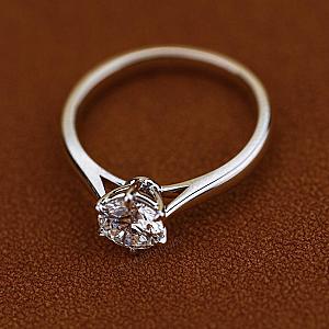 Round Lab Grown Diamond Solitaire Ring: Solid Gold Wedding, Anniversary - Image 7