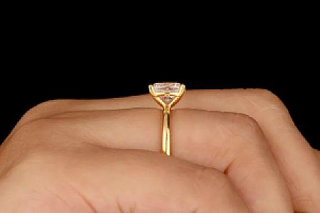 2 Ct Oval Moissanite Engagement Ring: Solid Gold, Handmade - Image 6