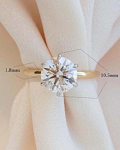 Lab Grown 2 Carat Diamond Engagement Ring: 18K Gold Hidden Halo - Image 2