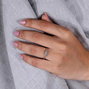 Lab Grown Diamond Trilogy Ring: 14k Gold Anniversary Promise Ring - Image 5