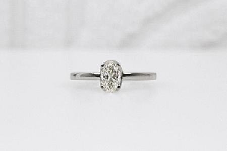 Oval Lab Grown Diamond Engagement Ring: Solid Gold Solitaire - Image 4