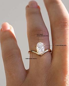 Oval Lab Grown Diamond Engagement Ring: Solitaire Wedding Ring, Solid Gold - Image 11