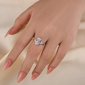 IGI Certified Lab Grown Pear Diamond Engagement Ring: 1-3 ct, Solid Gold - Image 5