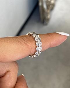 Oval Moissanite Eternity Band: Colorless Bridal Anniversary Ring - Image 3