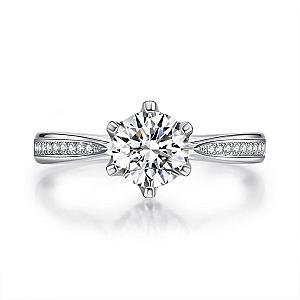 3.00 CT Round Lab Grown Diamond Engagement Ring: IGI Certified - Image 1