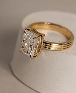 3.0 CT Radiant Cut Lab Grown Diamond Engagement Ring: 14K Gold Solitaire - Image 7