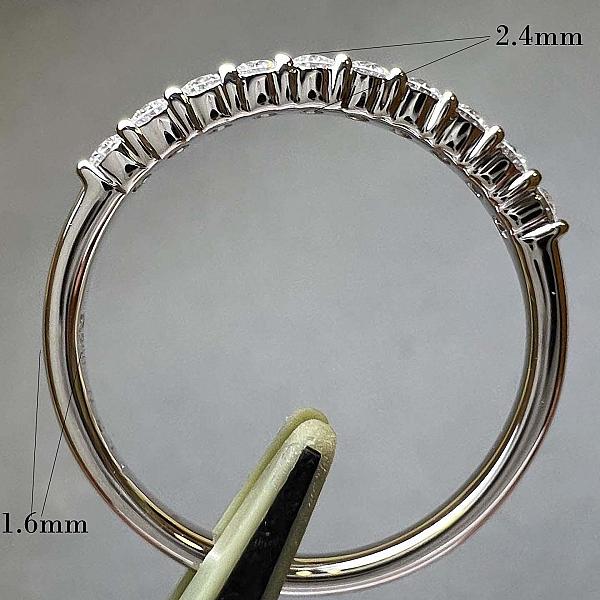 14K Gold Lab Grown Diamond Wedding Band: Half Eternity Ring