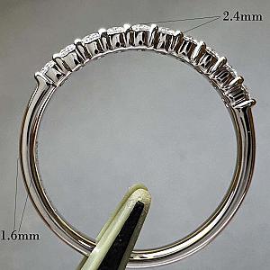 14K Gold Lab Grown Diamond Wedding Band: Half Eternity Ring