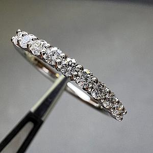 14K Gold Lab Grown Diamond Wedding Band: Half Eternity Ring