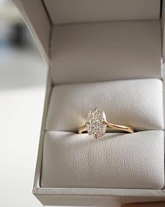 Elongated Cushion Lab Grown Diamond Engagement Ring: 14K Gold Solitaire - Image 2