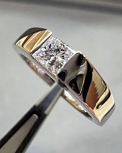Princess Cut Lab Grown Diamond Men's Ring: Bezel Set Engagement, Solid Gold - Image 4
