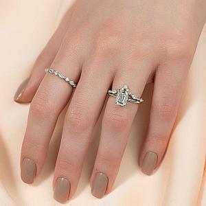 Emerald Cut Lab Diamond Engagement Ring: Solitaire Anniversary Ring - Image 5