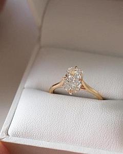 Elongated Cushion Lab Grown Diamond Engagement Ring: 14K Gold Solitaire - Image 5