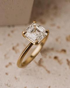 18k White Gold Asscher Cut Moissanite Solitaire Ring - Image 5