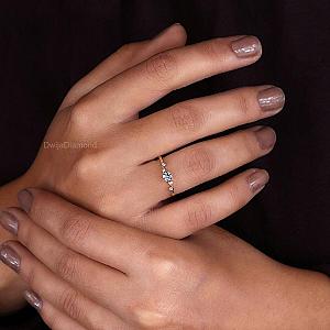 Lab Grown Diamond Engagement Ring: 14K Gold Vintage Promise Ring - Image 6