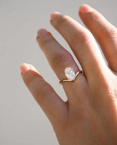 Oval Lab Grown Diamond Engagement Ring: Solitaire Wedding Ring, Solid Gold - Image 5