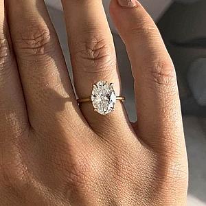 4 CT Oval Lab Grown Diamond Engagement Ring - 18k Yellow Gold - Image 8