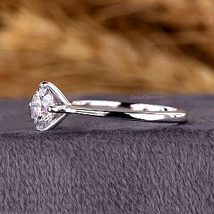 Lab Grown Diamond Engagement Ring: Round Solitaire, Gold Promise Ring