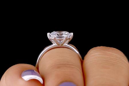 Oval Moissanite Diamond Engagement Ring: Solid Gold Solitaire - Image 5