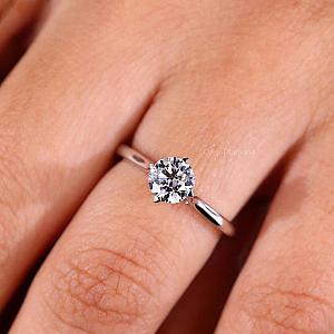 Lab Grown Diamond Ring: Round Solitaire, Compass Prong, Real Gold - Image 3