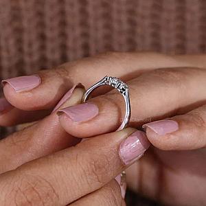 Lab Grown Diamond Trilogy Ring: 14k Gold Anniversary Promise Ring - Image 3