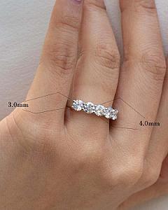 Lab Grown Diamond Wedding Band: 5 Stone Round Cut EF/VS Stackable Ring - Image 4