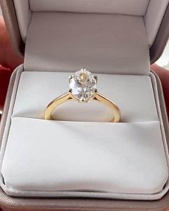 Oval Lab Grown Diamond Engagement Ring: Solitaire Gold Ring, IGI Certified - Image 5