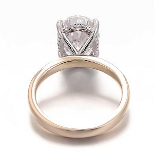 Oval Lab Grown Diamond Ring: Hidden Halo, Solid Gold Engagement Ring - Image 3