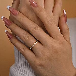 Lab Grown Diamond Wedding Band: Marquise & Round Cut, Half Eternity - Image 4