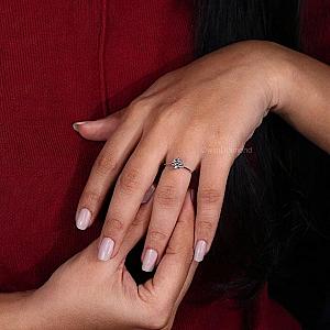 Lab Grown Diamond Engagement Ring: Round Solitaire, Gold Promise Ring - Image 4