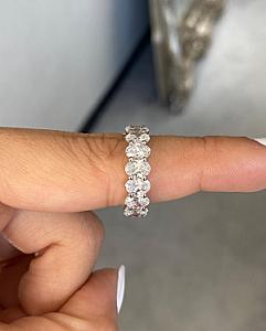 Oval Moissanite Eternity Band: Colorless Bridal Anniversary Ring - Image 5
