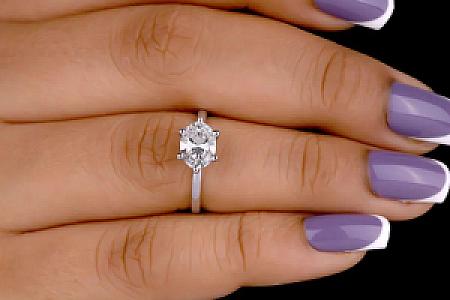 Oval Moissanite Diamond Engagement Ring: Solid Gold Solitaire - Image 7