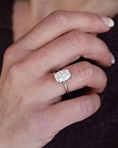 Radiant Cut Lab Grown Diamond Solitaire Ring - 10k Gold - Image 9