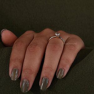 Lab Grown Diamond Solitaire Ring - 14k Gold Minimalist Engagement Ring - Image 5